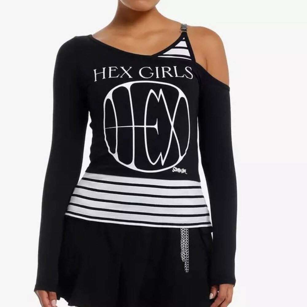 Scooby-Doo! The Hex Girls Off-The-Shoulder Girls Long-Sleeve Top